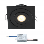 Creelux LED inbouwspot | zwart | vierkant | warmwit | 3 watt | dimbaar | kantelbaar L2171