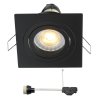 Coblux LED inbouwspot | zwart | vierkant | warmwit | 5 watt | dimbaar | kantelbaar