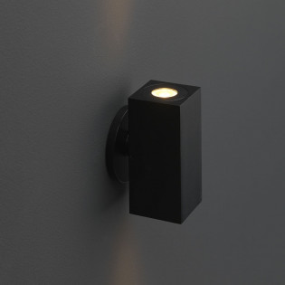Cree LED wandlamp Lamego | zwart |  warmwit | vierkant | 2 x 1,5 watt | up & down  L2211