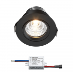 Sharp LED inbouwspot Granada | zwart | warmwit | 4 watt | dimbaar | kantelbaar L2250